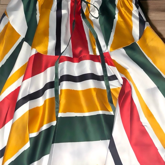 NWT Burgundy & Marigold Stripe Dress, Sz. M - Picture 7 of 8